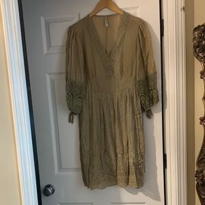 Silk-cotton blend dress